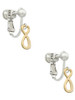Small Elegant Gold Tone Infinity Sign Clip On Earrings