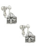 Small Antiqued Present Clip On Earrings