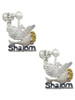 Shalom with Dove Clip On Earrings