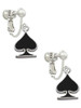 Card Suit - Spade Clip On Earrings