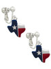 Red and Blue Texas Clip On Earrings