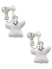 White Ghost Clip On Earrings