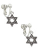 Star of David with Beaded Border Clip On Earrings