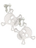 Acrylic Large Mirror Skull Clip On Earrings
