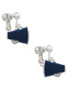 Small Navy Blue Megaphone Clip On Earrings
