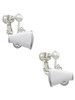 Small White Megaphone Clip On Earrings