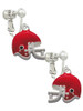 Small Red Football Helmet Clip On Earrings