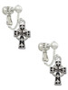 Antiqued Celtic Cross Clip On Earrings
