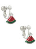 Mini Enamel Watermelon Slice Clip On Earrings
