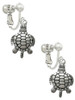 Antiqued Sea Turtle Clip On Earrings