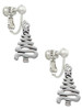 Christmas Tree Zig Zag Clip On Earrings