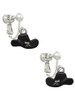 Black Cowboy Hat Clip On Earrings