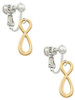 Medium Elegant Gold Tone Infinity Sign Clip On Earrings