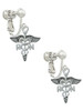 Registered Nurse Caduceus Clip On Earrings