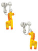 Resin Yellow Geronimo the Giraffe Clip On Earrings