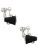 Small Black Megaphone Clip On Earrings