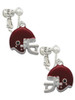 Small Maroon Football Helmet Clip On Earrings