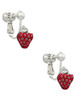 Mini Red Enamel Strawberry Clip On Earrings