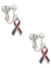 Patriotic Ribbon Clip On Earrings