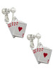 Card Hand - Hearts Clip On Earrings