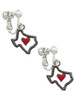 Open Rope Texas with Red Heart Clip On Earrings