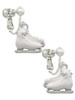 White Ice Skates Clip On Earrings