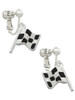 Checkered Race Flag Clip On Earrings