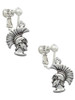Large Trojan - Mascot Clip On Earrings