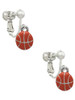 Mini Basketball - Two Sided - Clip On Earrings