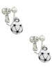 Mini Soccer ball - Two Sided - Clip On Earrings