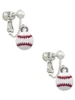 Mini Baseball - Two Sided - Clip On Earrings