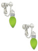 Christmas Lights - Lime Green Resin Clip On Earrings