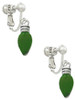 Christmas Lights - Green Resin Clip On Earrings