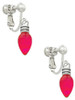 Christmas Lights - Hot Pink Resin Clip On Earrings