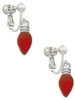 Christmas Lights - Red Resin Clip On Earrings