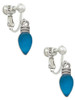 Christmas Lights - Hot Blue Resin Clip On Earrings