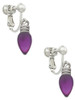 Christmas Lights - Purple Resin Clip On Earrings