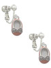 Pink Enamel Baby Shoe with Bow Clip On Earrings
