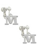 Large Greek Letter - Mu - Clip On Earrings