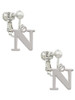 Large Greek Letter - Nu - Clip On Earrings