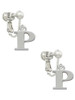 Large Greek Letter - Rho - Clip On Earrings