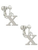 Large Greek Letter - Chi - Clip On Earrings
