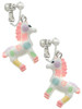 Resin Pastel Paint Pony Clip On Earrings