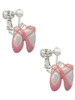 Large Pink Ballet Slippers Clip On Earrings