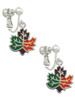Large Enamel Fall Leaf Clip On Earrings