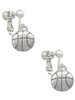 Large Basketball Clip On Earrings