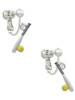Enamel Softball and Bat Clip On Earrings