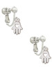 Small Heart Hamsa Hand Clip On Earrings