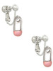 2-Sided Pink Baby Safety Pin Clip On Earrings