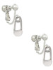 2-Sided Clear Frosted Baby Safety Pin Clip On Earrings